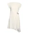 Liu •jo Liu Jo Draped White Dress With Cap Sleeves And Waist Accent In White