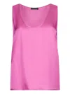 Liu •jo Lightweight Scoop Neck Sleeveless Top In Pink