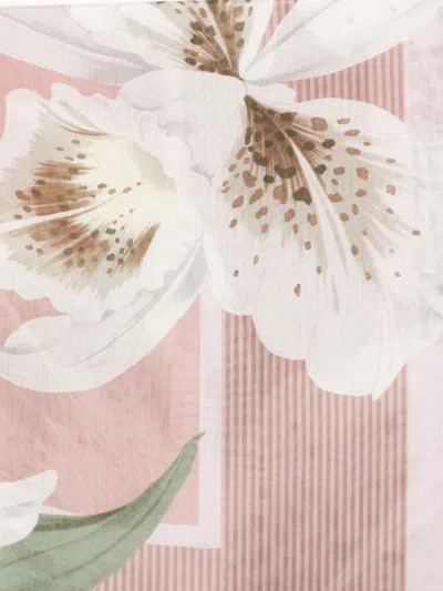 Liu •jo Liu Jo Peony Pink Silk Scarf In Multi