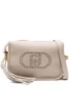 Liu •jo Perforated-logo Cross Body Bag In Neutrals