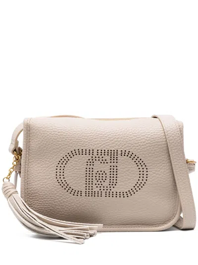 Liu •jo Perforated-logo Cross Body Bag In Neutrals