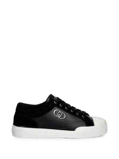 Liu •jo Perforated Logo-plaque Sneakers In Black