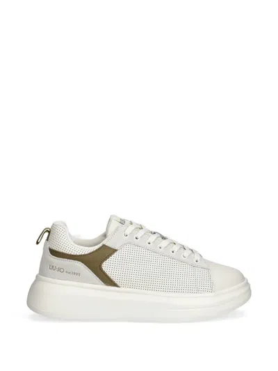 Liu •jo Perforated Panel Sneakers In Brown