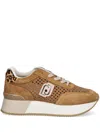 Liu •jo Perforated Platform Sneakers In 褐色