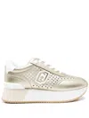 Liu •jo Perforated Platform Sneakers In Gold
