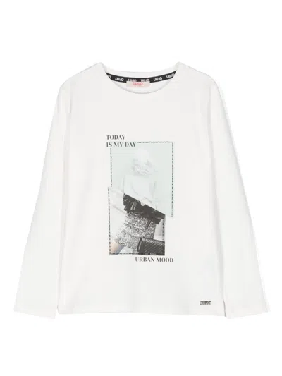 Liu •jo Kids' Photograph-print Jersey T-shirt In Weiss