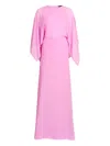 Liu •jo Liu Jo Maxi Dress With Draped Sleeves In Pink