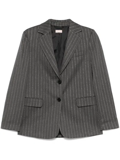 Liu •jo Pinstripe Blazer In Grey