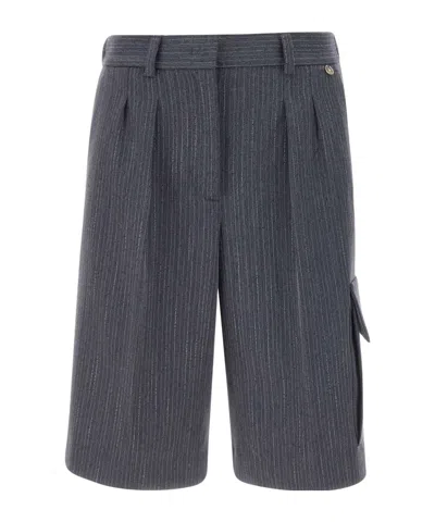 LIU •JO PINSTRIPE CARGO SHORTS