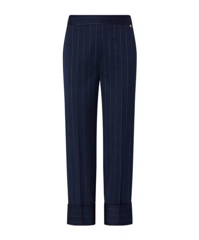 Liu •jo Pinstripe Cigarette Trousers In Blue