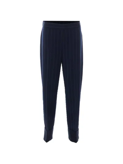 Liu •jo Pinstripe Cigarette Trousers In Blue
