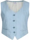 Liu •jo Pinstripe Denim Waistcoat In Blue