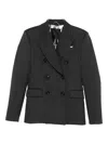Liu •jo Pinstripe Double-breasted Blazer In Gray