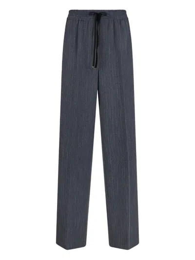 Liu •jo Pinstripe Flannel Trousers In Blue