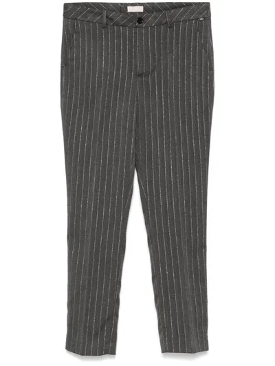 Liu •jo Pinstriped Chinos In Grey