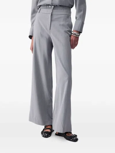 Liu •jo Pinstriped Trousers In Gray