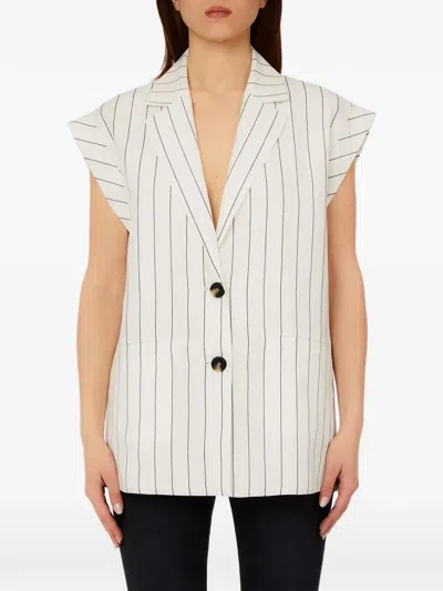 Liu •jo Pinstriped Waistcoat In White
