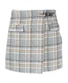 Liu •jo Plaid A-line Skirt In Gray