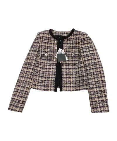 Liu •jo Liu Jo Plaid Boucle Jacket In Multi