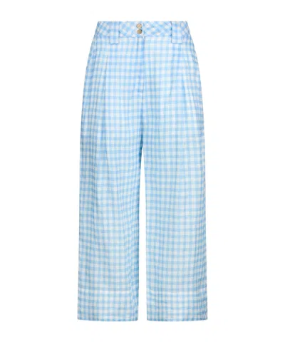 Liu •jo Plaid Casual Pants In Blue