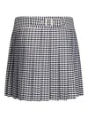 Liu •jo Liu Jo Check Pattern Pleated Miniskirt With Belt Loops In Blue