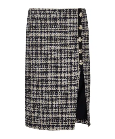 Liu •jo Plaid Loop Skirt In Black