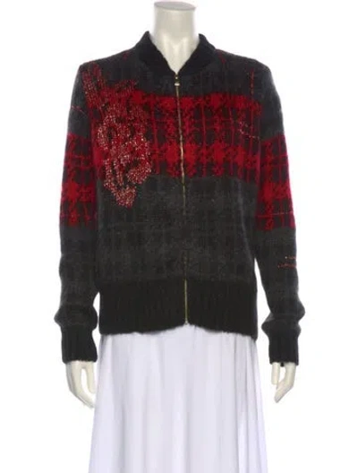 Pre-owned Liu •jo Plaid Print Crew Neck Sweater In Multi