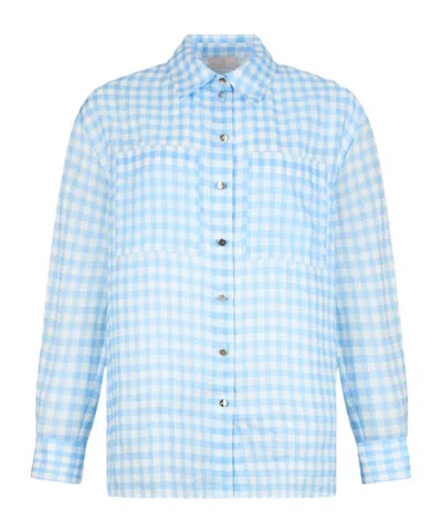 Liu •jo Gingham-check Shirt In Blue