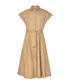 Liu •jo Liu Jo Cotton Chemisier Midi Dress In Beige In Nude
