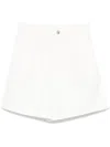 Liu •jo Liu Jo High-waisted Ramie Shorts With Rolled-up Cuffs In White