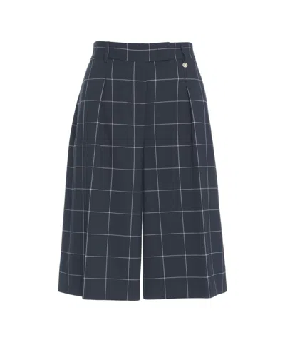 Liu •jo Liu Jo Pleated Bermuda Shorts With All-over Check Pattern