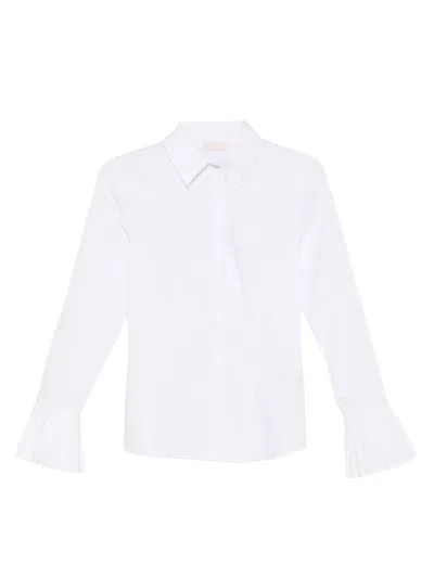 Liu •jo Pleated-cuff Shirt In Gray