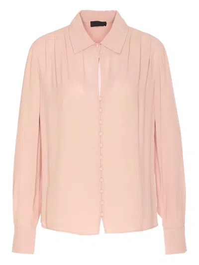 Liu •jo Pleated-detail Shirt In Pink