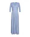 Liu •jo Long Light Blue Pleated Dress In Blue