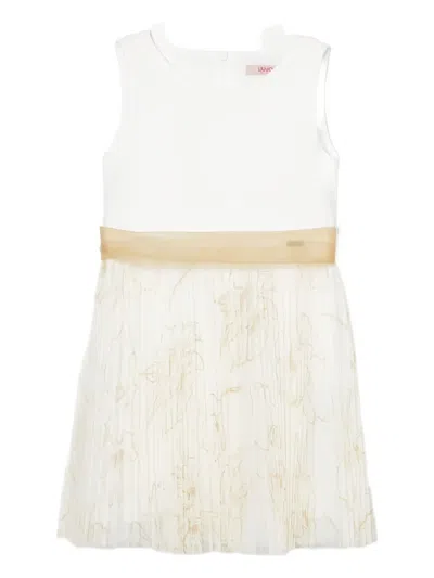 Liu •jo Babies' Pleated Flower Dress In White