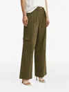 Liu •jo Pleated-front Cargo Trousers In Green