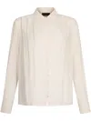 Liu •jo Pleated Ivory Blouse In Neutrals