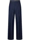 Liu •jo Liu Jo Wide-leg Denim Jeans With Belted Waist And Decorative Stitch In Blue