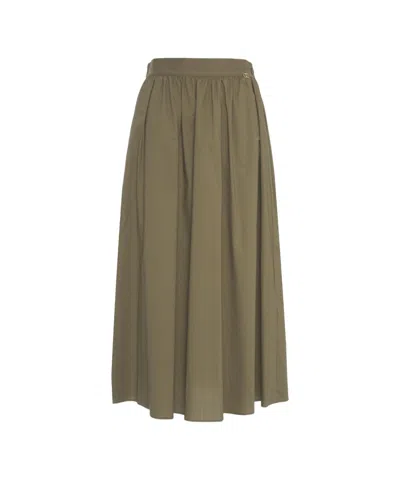 Liu •jo Liu Jo Pleated Maxi Skirt With Flared Cut In Grün