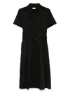 Liu •jo Liu Jo Midi Black Dress With Classic Shirt Design In Black