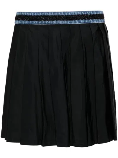 Liu •jo Pleated Mini Skirt In Black