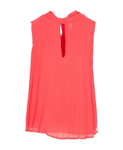 Liu •jo Liu Jo Fully Pleated Sleeveless Top In Red