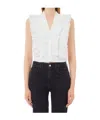 Liu •jo Liu Jo Pleated Sleeveless Top In White