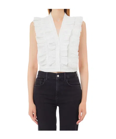 Liu •jo Liu Jo Pleated Sleeveless Top In White