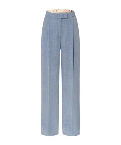 Liu •jo Liu Jo Pleated Straight Trousers In Blue