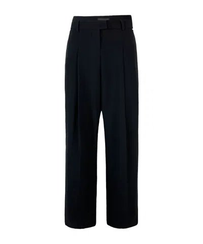 Liu •jo Pleated Wide-leg Pants In Black