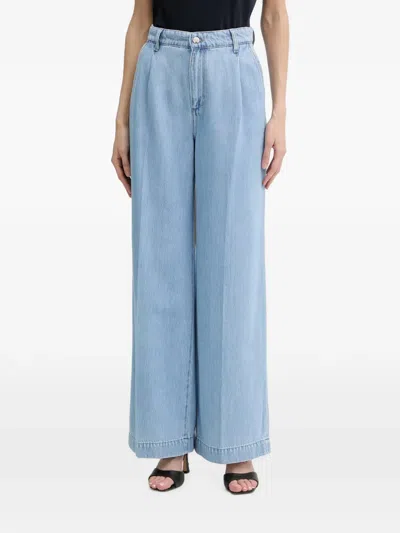 Liu •jo Pleated Wide-leg Jeans In Multi