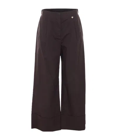 Liu •jo Liu Jo Pleated Wide-leg Pants In Brown