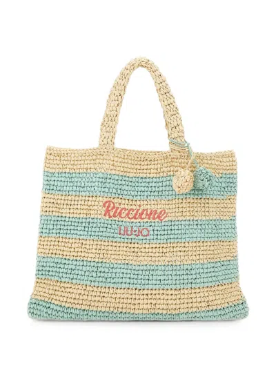 Liu •jo Plentia Riccione Interwoven Tote Bag In Neutrals