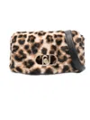 Liu •jo Plush Leopard Print Shoulder Bag In Multi
